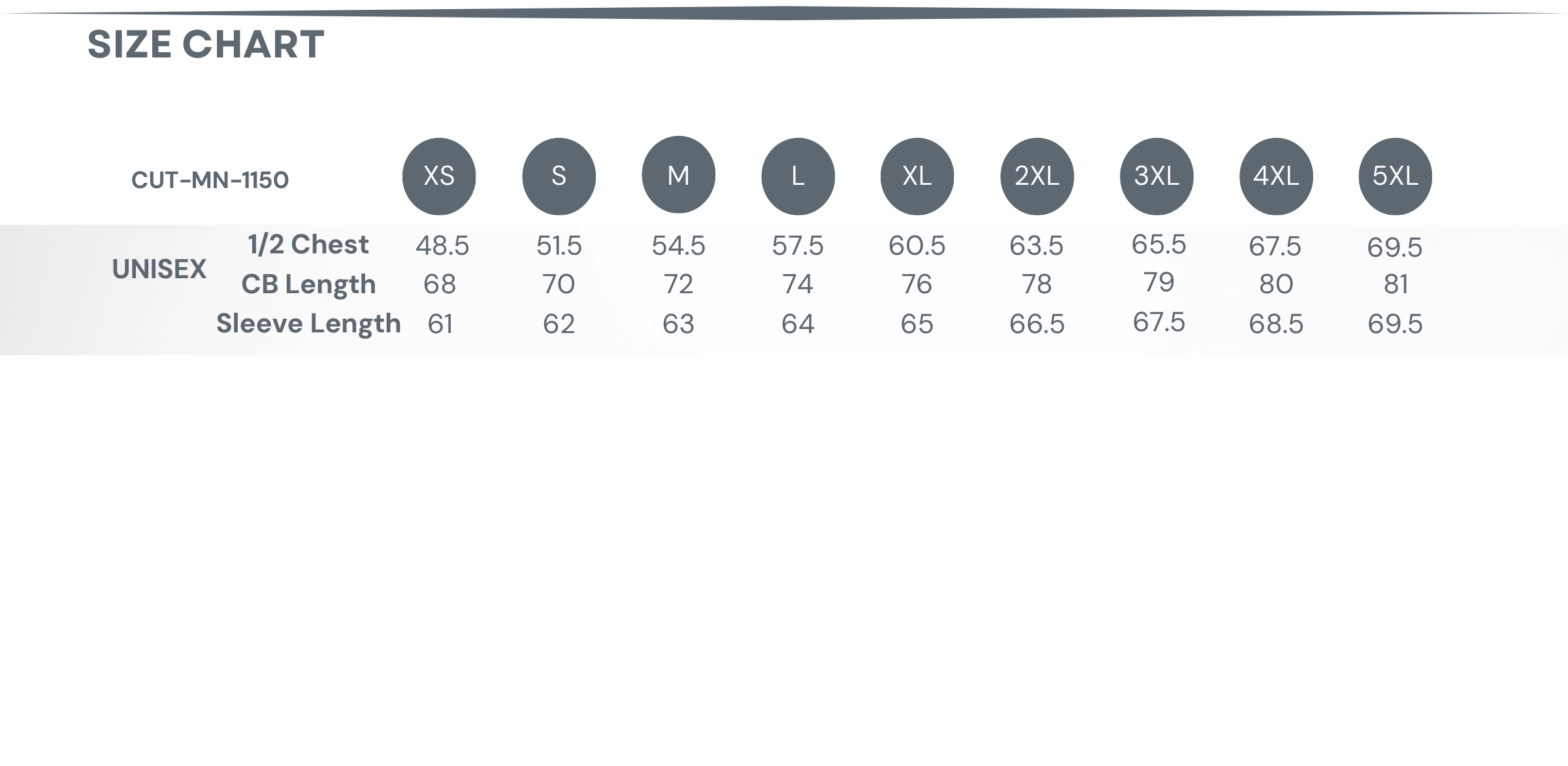 Rugby Poly Cotton Jersey Size Chart